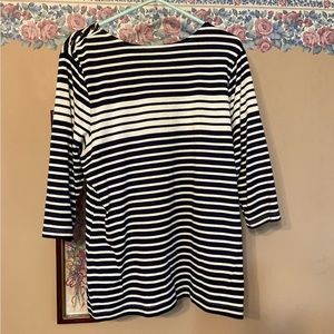 Women’s blue and white striped plus size dress barn blouse. Size 1x